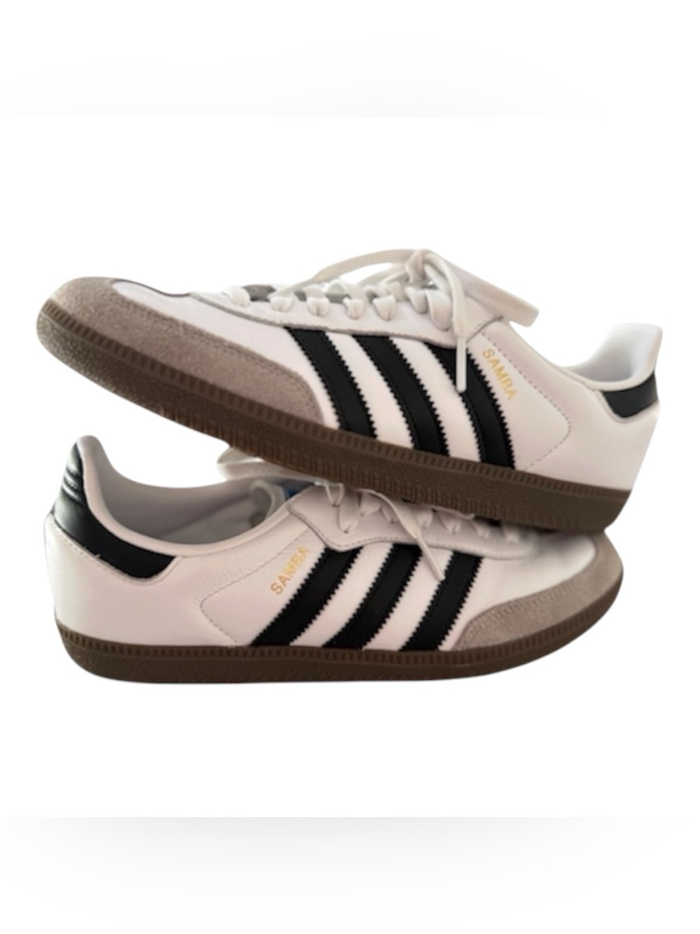 Adidas Samba OG White Black Gum Sole Sneakers Size 8 Excellent Condition
